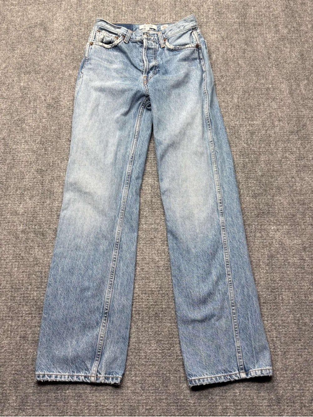 Re/Done Light Blue Straight Leg Jeans